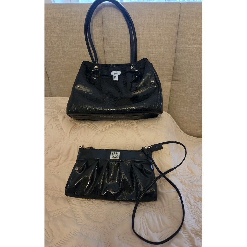 Vintage Lot  Anne Klein Shoulder Hand Bag Liz Claiborne Top Handle Black - Mint